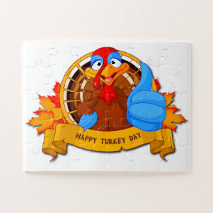 SlipperyJoe's Happy Turkey Day Herbstblätter Türki Puzzle
