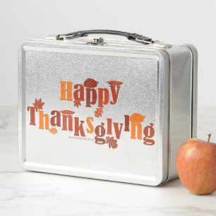 SlipperyJoe's helle festliche Thanksgiving-Grafik Metall Brotdose