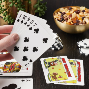 SlipperyJoe's helle spielerische Thanksgiving-Cart Spielkarten