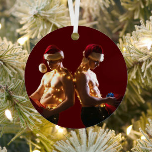 SlipperyJoe's hemmungslose Männer zurück zu Weihna Ornament Aus Metall