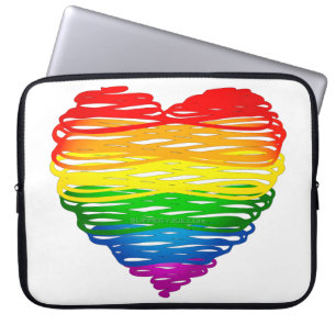 SlipperyJoes herz in Regenbogenfarben mit kritzeli Laptopschutzhülle