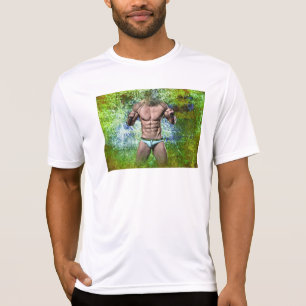 SlipperyJoe's hochmuskelbiger erwachsener Mann obe T-Shirt