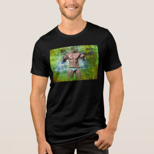 SlipperyJoe's hochmuskelbiger erwachsener Mann obe Tri-Blend Shirt