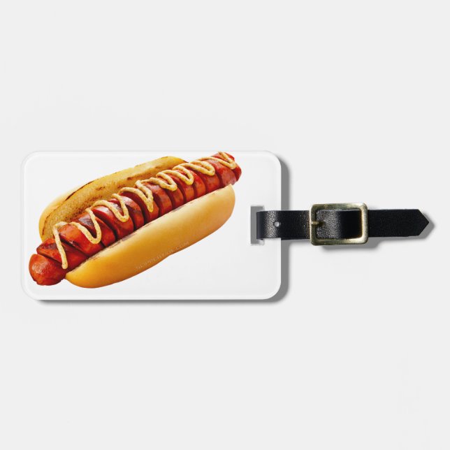 SlipperyJoe's Hot Dog verschachtelt weiche Knochen Gepäckanhänger (Vorderseite horizontal)