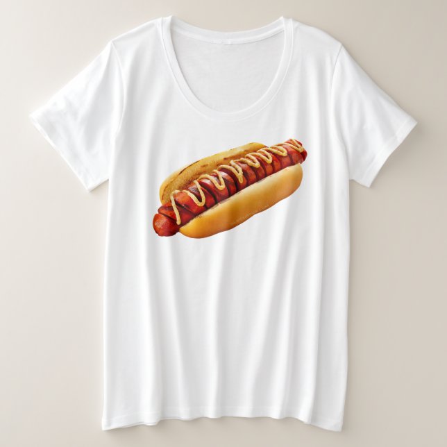 SlipperyJoe's Hot Dog verschachtelt weiche Knochen Große Größe T-Shirt (Design vorne)