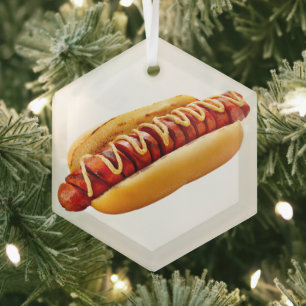 SlipperyJoe's Hot Dog verschachtelt weiche Knochen Ornament Aus Glas