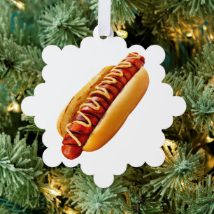 SlipperyJoe's Hot Dog verschachtelt weiche Knochen Ornament Karte
