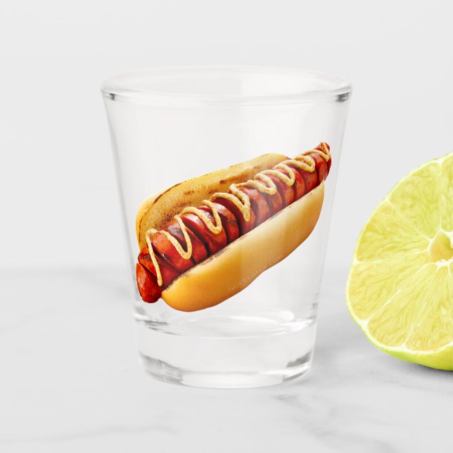 SlipperyJoe's Hot Dog verschachtelt weiche Knochen Schnapsglas (Vorderseite)