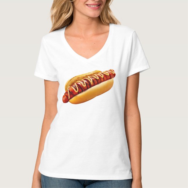 SlipperyJoe's Hot Dog verschachtelt weiche Knochen T-Shirt (Vorderseite)