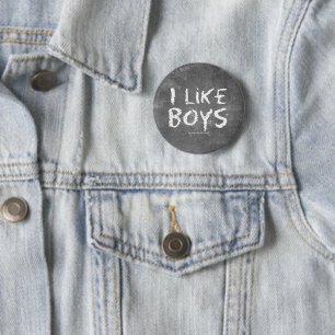 SlipperyJoe's I Like Boys schmutzige schwarze Tafe Button