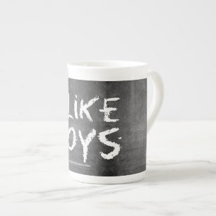 SlipperyJoe's I Like Boys schmutzige schwarze Tafe Prozellantasse