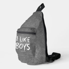 SlipperyJoe's I Like Boys schmutzige Tafel dunkel Crossbody Bag
