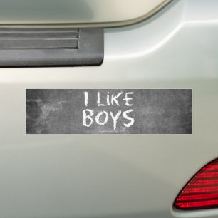 SlipperyJoe's I Like Boys schmutziges Chalkboard S Autoaufkleber