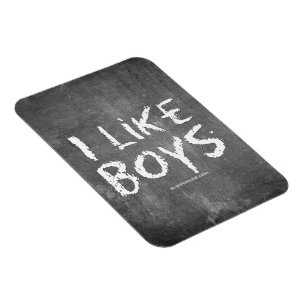 SlipperyJoe's I Like Boys schmutziges Chalkboard S Magnet