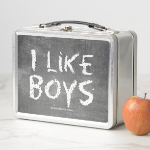 SlipperyJoe's I Like Boys schmutziges Chalkboard S Metall Brotdose