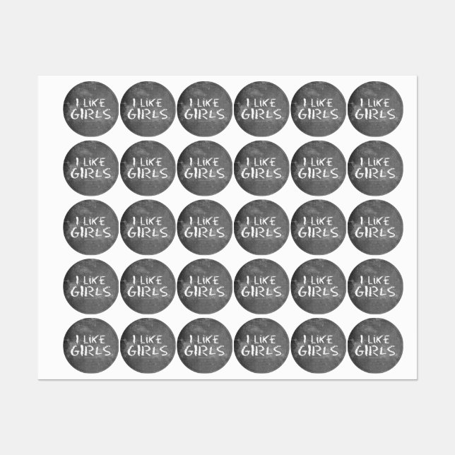 SlipperyJoe's I Like Girls dreckige Tafel dunkel t Etiketten (Blatt)