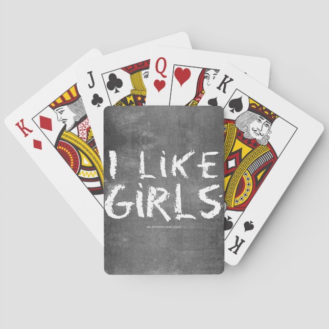 SlipperyJoe's I Like Girls dreckige Tafel dunkel t Spielkarten (Rückseite)