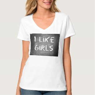 SlipperyJoe's Ich mag Mädchen schmutzige Schultafe T-Shirt