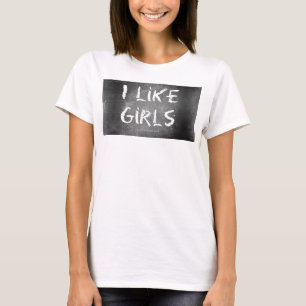 SlipperyJoe's Ich mag Mädchen schmutzige schwarze T-Shirt