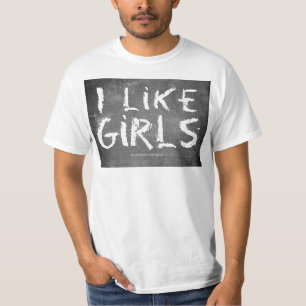 SlipperyJoe's Ich mag Mädchen schmutzige schwarze  T-Shirt