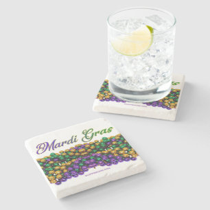 SlipperyJoe's ikonisches Mardi Gras-Motiv elega Steinuntersetzer