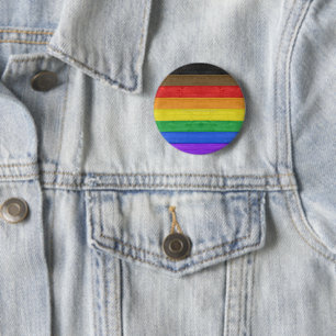 SlipperyJoe's Inclusive Gay Pride Flag strukturier Button