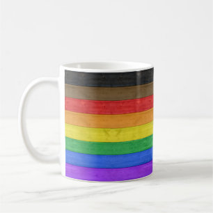 SlipperyJoe's Inclusive Gay Pride Flag strukturier Kaffeetasse