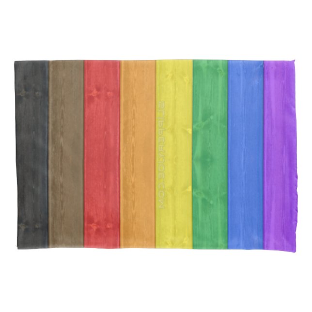 SlipperyJoe's Inclusive Gay Pride Flag strukturier Kissenbezug (Vorderseite)