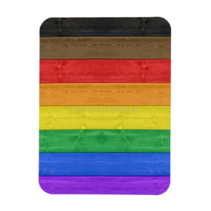 SlipperyJoe's Inclusive Gay Pride Flag strukturier Magnet