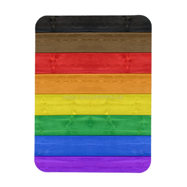 SlipperyJoe's Inclusive Gay Pride Flag strukturier Magnet (Vertikal)