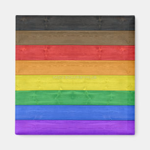 SlipperyJoe's Inclusive Gay Pride Flag strukturier Magnet