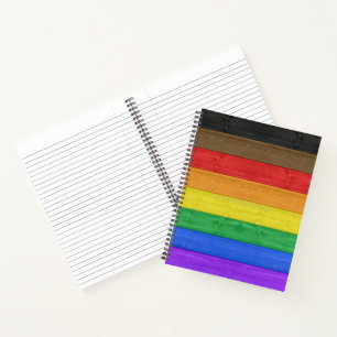 SlipperyJoe's Inclusive Gay Pride Flag strukturier Notizbuch