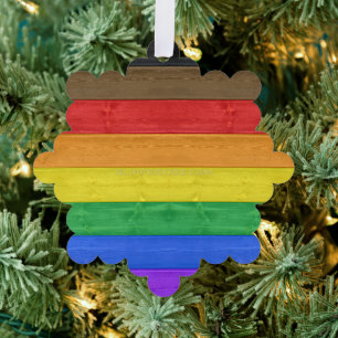 SlipperyJoe's Inclusive Gay Pride Flag strukturier Ornament Karte