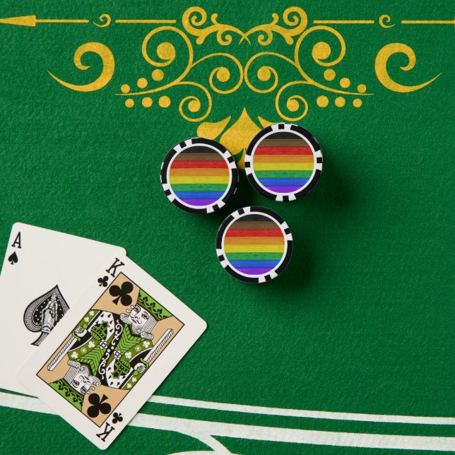 SlipperyJoe's Inclusive Gay Pride Flag strukturier Pokerchips (Pokertisch (Stapel))