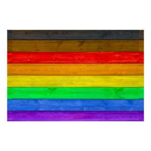 SlipperyJoe's Inclusive Gay Pride Flag strukturier Poster