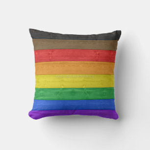 SlipperyJoe's Inclusive Regenbogenflagge texturier Kissen