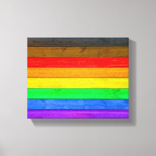 SlipperyJoe's Inclusive Regenbogenflagge texturier Leinwanddruck