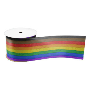 SlipperyJoe's Inclusive Regenbogenflagge texturier Satinband