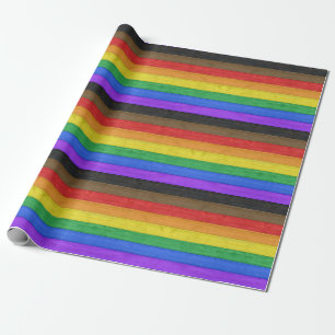 SlipperyJoe's inklusive Gay Pride Fahne Holzblau Geschenkpapier