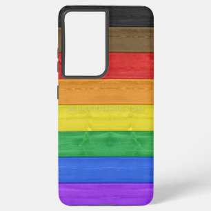 SlipperyJoe's inklusive Gay Pride Fahne Holzblau Samsung Galaxy Hülle
