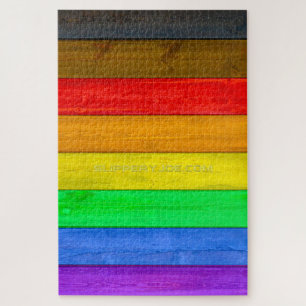 SlipperyJoe's inklusive schwule Regenbogenflagge t Puzzle