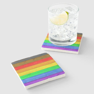 SlipperyJoe's inklusive schwule Regenbogenflagge t Steinuntersetzer