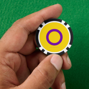 SlipperyJoe's Intersex Pride-Flagge gelber Hinterg Pokerchips