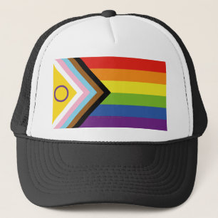 SlipperyJoe's Intersex Pride-Flagge gelber Hinterg Truckerkappe