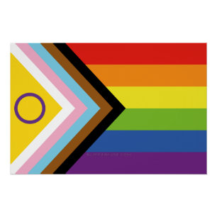 SlipperyJoe's Intersex Progress Pride Flag Gay Gay Poster