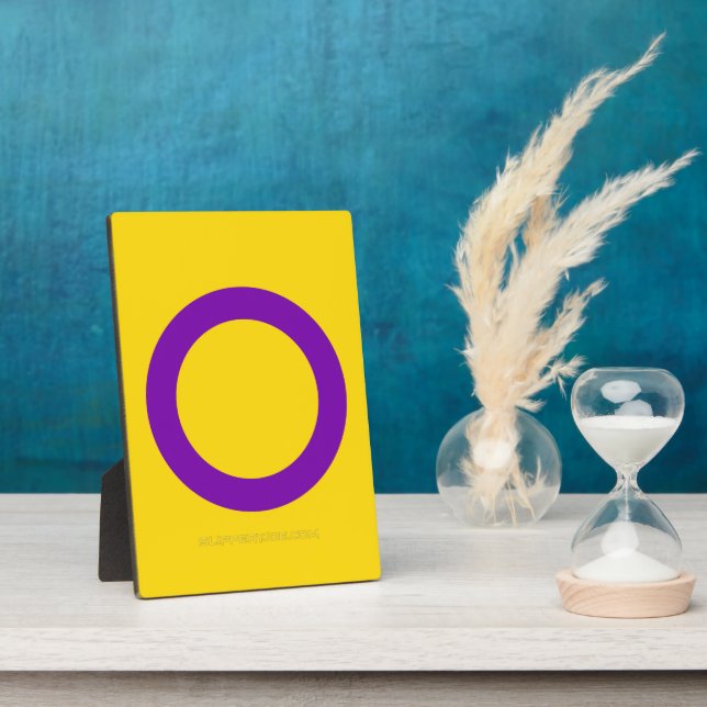 SlipperyJoe's Intersex Stolz-Fahne gelb Hintergrun Fotoplatte (Seite)