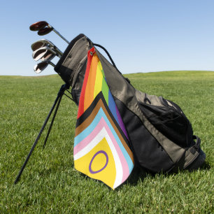 SlipperyJoe's Intersex-Stolzflagge gelber Hintergr Golfhandtuch