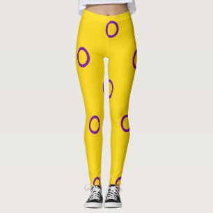 SlipperyJoe's Intersex-Stolzflagge gelber Hintergr Leggings