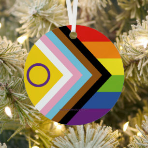 SlipperyJoe's Intersex-Stolzflagge gelber Hintergr Ornament Aus Metall