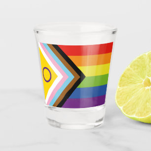 SlipperyJoe's Intersex-Stolzflagge gelber Hintergr Schnapsglas